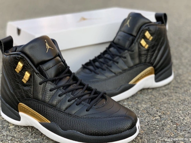 Gold-White AO6068-007 12 Air Jordan Metallic Retro 'Reptile' Black 0918